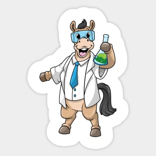 Horse as a chemist with goggles and test tube Sticker